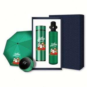 Smart LED Temperature Display Insulated Tumbler Automatic Umbrella <b>Gift</b> Set for Personal Christmas Corporate <b>Gifts</b> - Product Image 3