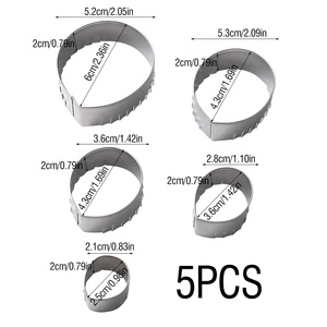 <span class=keywords><strong>Emporte</strong></span>-pièces en forme de pétales de rose en acier inoxydable de haute qualité, 5 pièces, pour la pâtisserie, découpe artisanale, passe au lave-vaisselle, décoration de gâteaux - Product Image 3