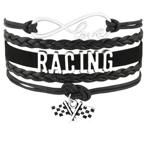 Biker Chick Live to Ride Cyclisme Moto Drapeau à damier Motocross Dirt Bike Vélo Auto Voiture Moto Racing Bracelet - Product Image 1