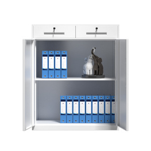 Archivador Comercial Moderno de Acero con Panel, con Cerradura, 2 Cajones, Almacenamiento Móvil Ajustable para Oficina, Hogar y Sala de Estar - Product Image 2