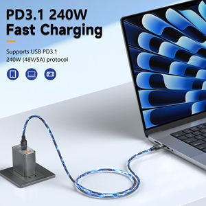 Cable de Carga Magnético Transparente de 60W Pd con Tipo C USB-C, Carga Rápida, Almacenamiento Automático para Computadora - Product Image 2