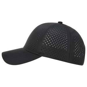 Casquette de baseball décontractée en toile pour homme, style sportif, respirante, réglable, à 6 panneaux, avec trous latéraux découpés au laser, style camionneur, à fermeture snapback - Product Image 3