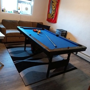 Mesa de Billar Plegable <span class=keywords><strong>TopSports</strong></span> de 6 pies/7 pies/8 pies con Bolsillos de Cuero, Cojín de Goma, Mesa de Billar Portátil con Marco Metálico Plegable - Product Image 6