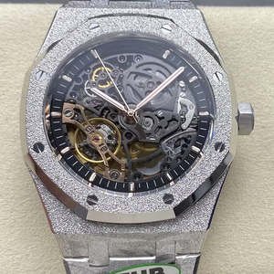 Reloj Mecánico de Buceo de Lujo, Super Calidad, Resistente al Agua, 41mm, Fábrica THB, Movimiento 3132, 15407, Audemars, Esqueleto Salmón - Product Image 1
