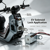 Verrou de direction bistable à électroaimant 12V 24V CC à maintien automatique pour moto et vélo électrique, avec vis antivol