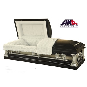 Ataúd de Acero Inoxidable con Acabado Bronce Ajustable, Estilo Americano, Terciopelo Blanco, Suministros Funerarios ANA - Product Image 2