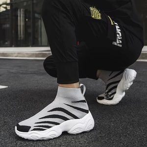 Baskets montantes d'hiver pour hommes, tendance, en chanvre, semelle en bois, bout fermé, souples et respirantes, chaussures décontractées - Product Image 6