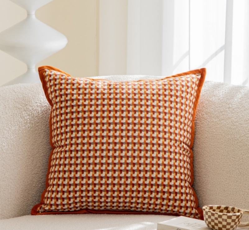 Orange vintage small plaid 45x 45cm