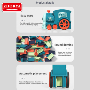 Zhorya Development <strong>Train</strong> Toys Colored <strong>Dominoes</strong> Musical Automatic <strong>Domino</strong> <strong>Train</strong> Toy Set for Kids - Product Image 5