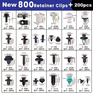 Auto Retainer <b>Clips</b> Kit 800pcs + 200pcs <b>Tools</b> For Car Body Repair And Replacement Fasteners Universal Set - Product Image 3
