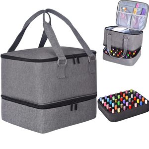 Échantillon gratuit, trousse de maquillage double couche, sac de rangement pour vernis à ongles, sac portable pour huile essentielle, parfum, rouge à lèvres, organiseur, porte-monnaie - Product Image 1