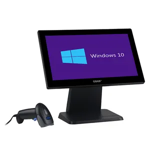 Giá thấp 15.6 inch i5 Bộ vi xử lý hệ thống POS với máy quét mã vạch 10 điểm cảm ứng máy thu ngân cho các cửa hàng tiền mặt đăng ký