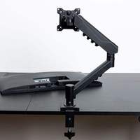 Support d'écran d'ordinateur ergonomique en fer recouvert de plastique avec pince réglable à 90 degrés, support LCD en stock