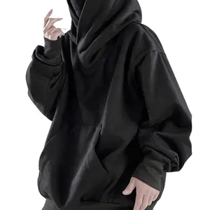 Japanese Streetwear Deadly Assassin Black Hoodie Techwear Fashion Vintage Hooded Mens Turtleneck Pullover