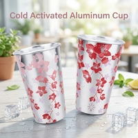 Tasse Magique Réutilisable pour Boissons Froides, Bière, Cola, Café, Extérieur, 12oz 33oz, Tasse en Aluminium à Changement de Couleur pour Boissons Froides