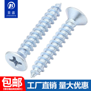 สกรูเกลียวปล่อย Jingsheng M3 M4 M5 M6 หัวแบน ฟิลลิปส์ เคลือบสังกะสีน้ำเงิน สำหรับงานก่อสร้าง - Product Image 5