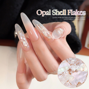 Missgooey Écailles d'ormeau en vrac, opales irisées, fragments de coquillages naturels irréguliers pour la décoration des ongles - Product Image 2