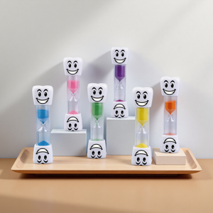Minuteur de brossage de dents mignon en forme de dessin animé, minuteur de sable de 2 minutes pour enfants, cadeau d'entraînement à l'hygiène buccale pour la salle de bain, en plastique ABS - Product Image 1