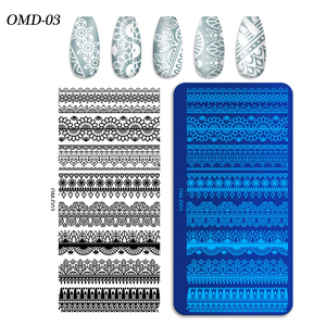 Misscheering 1 pièce Plaques <span class=keywords><strong>de</strong></span> stamping pour ongles en acier inoxydable, motifs dentelle, fleur, animal, géométrie, pour nail art - Product Image 4