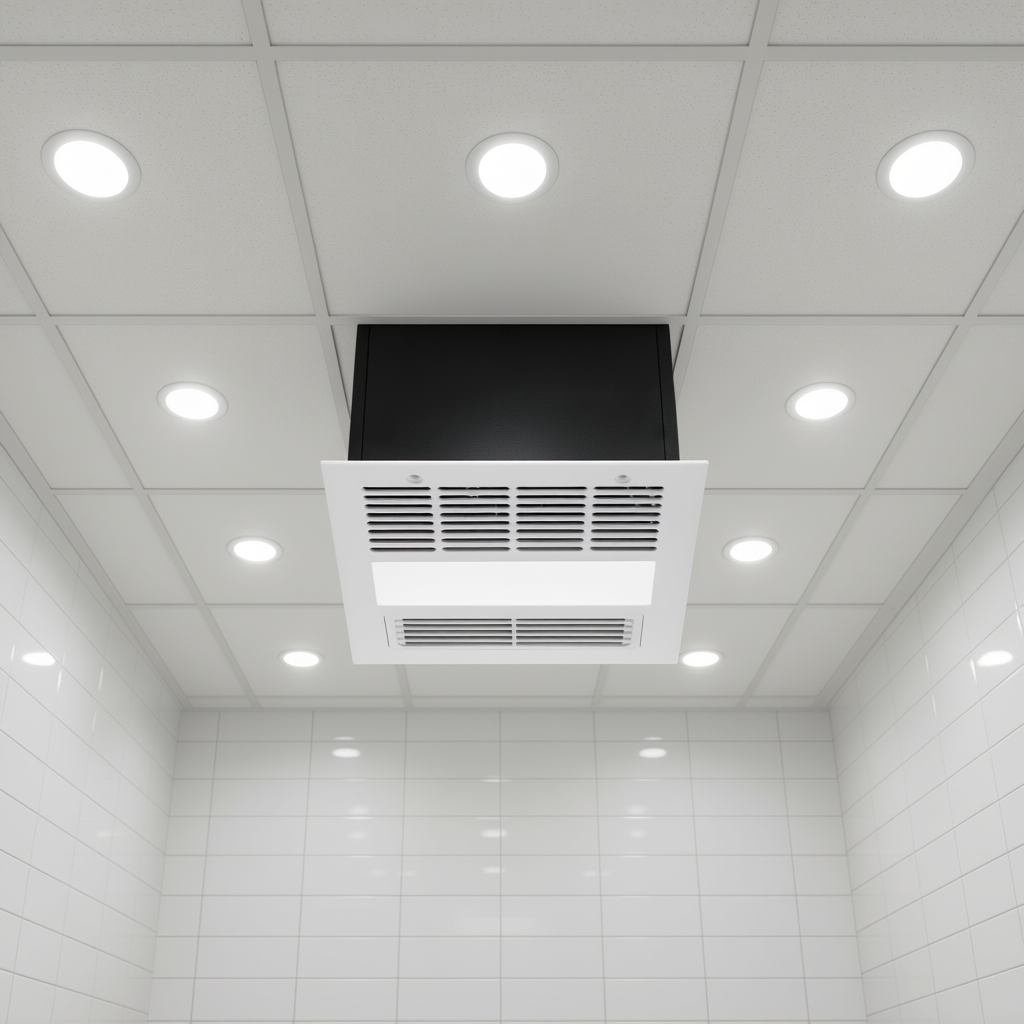 VEVOR 110 CFM Bathroom Exhaust Fan With LED Light – 3 Color Temps, 1.5 Sones, Low Noise, White