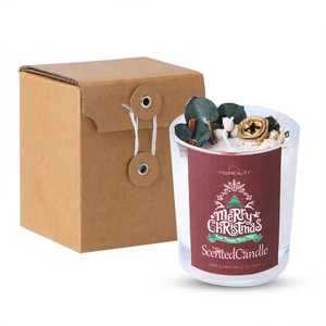 AIKUN Bougies parfumées de Noël personnalisées en verre de luxe avec fleurs séchées, cire de soja à la vanille et huiles essentielles, marque privée - Product Image 6