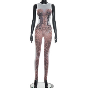 Combinaison Femme Sexy Imprimée Sans Manches pour Soirée et Boîte de Nuit, Nouvelle Collection Été, Vente <span class=keywords><strong>en</strong></span> Gros Usine - Product Image 3