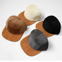Gorra de Béisbol Vintage de Diseño Hip Hop, Visera Plana Ancha, de Pana y Gamuza, para Hombre y Mujer, Estilo Urbano, 100% Poliéster, Nueva Llegada 2025