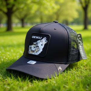 Cappello da camionista HowWolf a 6 pannelli in rete, regolabile, traspirante, unisex, casual, con logo ricamato sul pannello frontale, primavera estate, per adulti - Product Image 2