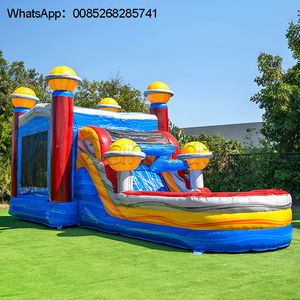 Castillo Inflable Comercial para Jardín, con Diseño de Palmera, con Tobogán, para Niños - Product Image 1