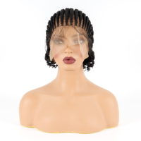Perruques courtes en dentelle complète tressées en cornrows, perruques synthétiques en dentelle tressée avec cheveux de bébé, tresses faites à la main sans nœuds pour femmes noires