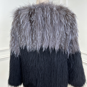 Nuovo Design moderno moda argento <span class=keywords><strong>volpe</strong></span> pelliccia di procione giacca collo donna pelliccia <span class=keywords><strong>volpe</strong></span> - Product Image 4