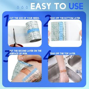 Foreign trade export medical <b>waterproof</b> PU roll <b>dressing</b> for large wounds, <b>waterproof</b> transparent <b>dressing</b>, large hemostatic - Product Image 3