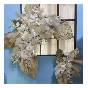 शादी कट्टर सजावट कृत्रिम फूल माला पम्पास फूल कोने लूट का माल फूल शादी की व्यवस्था