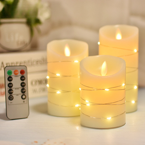 Thực tế trụ cột sáp dẫn Nến điện tử cho bữa tiệc sinh nhật lễ kỷ niệm đám cưới Pin hoạt động không dây 3D ngọn lửa - Product Image 6