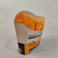 Boîte de papier d'emballage alimentaire personnalisée de haute qualité pour frites poulet frit avec revêtement UV et stratification mate logo personnalisé