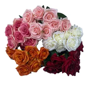 LFH 9 testa fascio di rose rotonde multistrato 12 rose decorazione Hotel per matrimoni casa composizione floreale sil