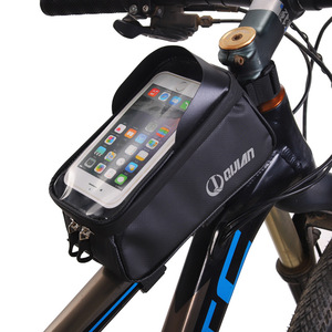 Bolsa para Tubo Superior de Bicicleta Dujian, Negra, Impermeable, con Pantalla Táctil para Teléfono, de Gran Capacidad, para Almacenamiento en la Barra Transversal del Asiento - Product Image 2