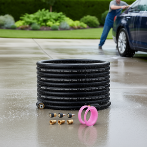 Tuyau de nettoyeur haute pression Vevor, 100 pieds, 3/4 pouce, anti-plis, robuste, filetage en laiton, nettoyage haute pression - Product Image 2