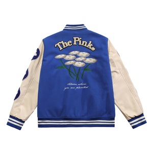 Unisex Vintage personalizado bordado cuero brazo Varsity chaqueta al por mayor Casual Letterman Chenille Patchwork hombres mujeres tallas - Product Image 2