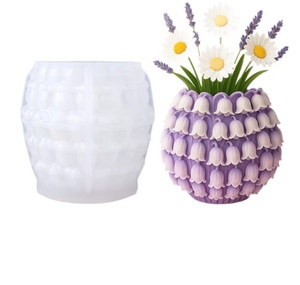 Moule en silicone pour <span class=keywords><strong>pot</strong></span> <span class=keywords><strong>de</strong></span> fleurs en résine à motif floral en relief, moule 3D pour fleurs en béton, pour pots en résine DIY, moule pour vase, pour porte-bougie, boîte <span class=keywords><strong>de</strong></span> rangement - Product Image 2