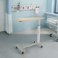 Table de lit Aolike avec réglage de la hauteur par ressort à gaz de 800 à 1090 mm et 4 roulettes avec freins, capacité de charge maximale de 30 kg