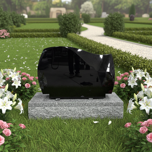 Gray Granite Serpentine <b>Memorial</b> Monument Headstone with American Traditional Design - Product Image 1