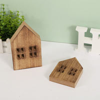 Décorations de Noël pour bureau en panneau de fibres, mini cabane en bois, ornements de salon, accents modernes et minimalistes style Instagram