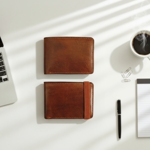 Genuine Leather Open Vintage Short RFID Customized Stone Pattern Anti Theft Business ID <b>Wallet</b> Nylon Portable Credit Card <b>Holder</b> - Product Image 6