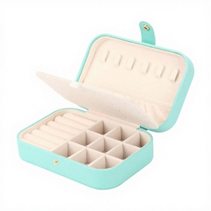 Boîte de rangement à bijoux en cuir portable, moderne et écologique, avec tiroir multifonction, modèle JBO-002, vente en gros personnalisée - Product Image 3
