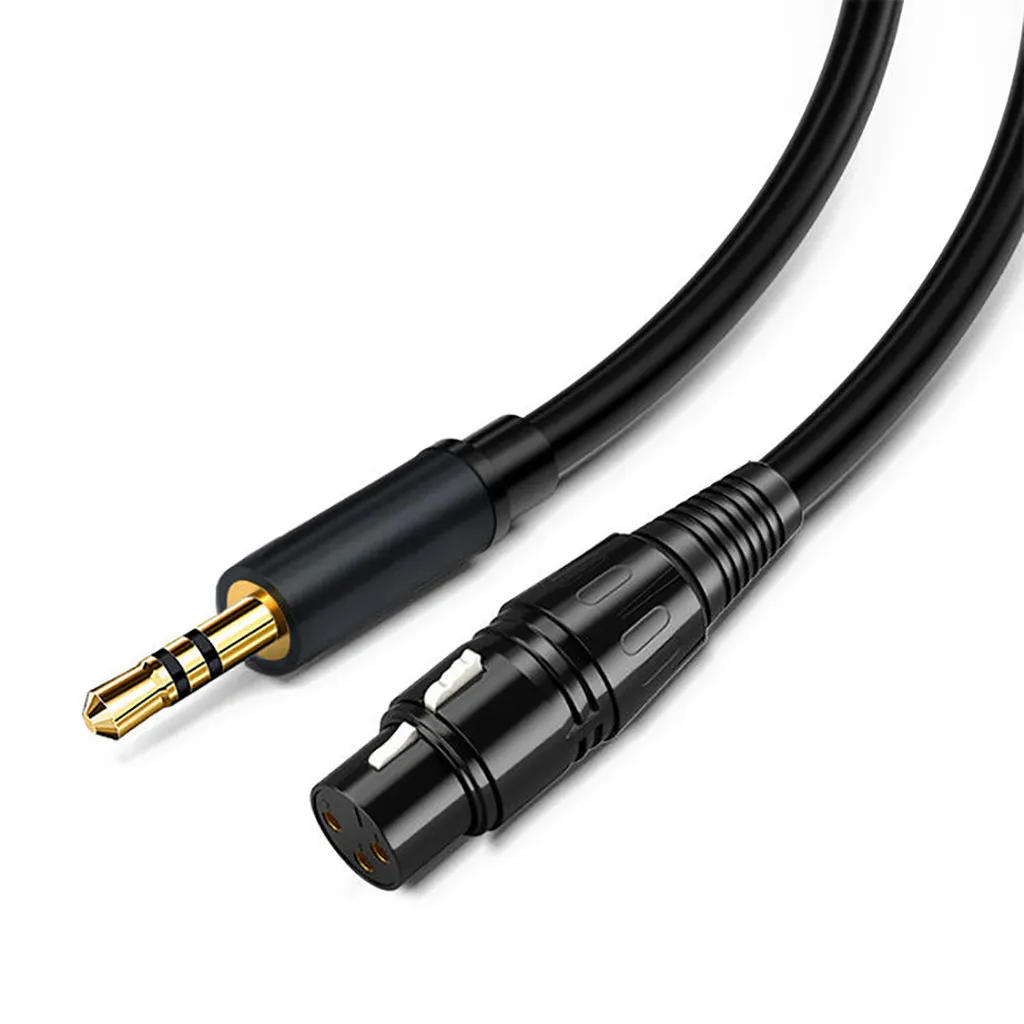Cable de Audio equilibrado de alta fidelidad de 3 pines de 3,5mm a XLR hembra Cable de micrófono Cable de extensión de cañón Jack TRS a XLR Cable de altavoz