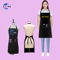 Tablier de salon en polyester Shengyuan, moins cher, imperméable, avec poche, logo personnalisé, pour coiffeur, esthéticienne, barbier, salon de beauté
