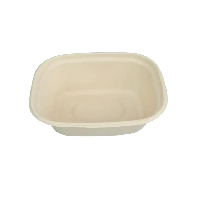 Boa qualidade 24oz 32oz 40oz Bagasse square paper bowl Açúcar Papel quadrado descartável eco saladeira