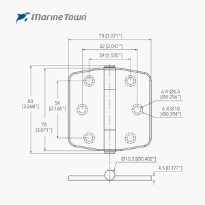 Nuevas bisagras de puerta de mariposa de acero inoxidable 316 resistentes a la corrosión 78x78mm para aplicaciones marinas - Product Image 5