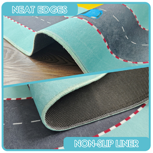 Alfombra con estampado de lana sintética para niños con <span class=keywords><strong>mapa</strong></span> de carreteras de la ciudad, alfombra para juegos de bebés para coches de juguete - Product Image 2